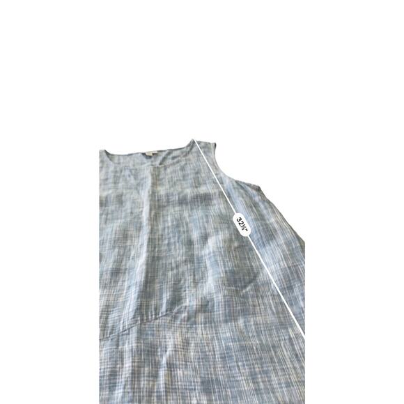 J.Jill ~Pure Jill Linen Wrap Tunic Blue ~Agate/White ~ size LARGE - Picture 12 of 13